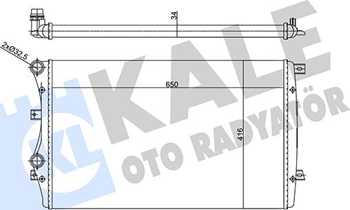 KALE OTO RADYATÖR 356925 - Радиатор, охлаждение двигателя autospares.lv