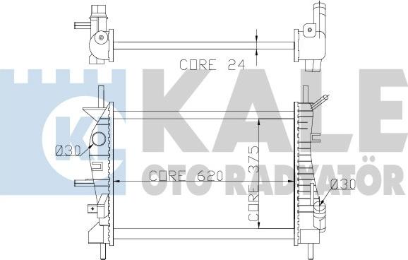 KALE OTO RADYATÖR 356400 - Радиатор, охлаждение двигателя autospares.lv