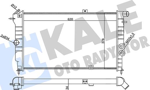 KALE OTO RADYATÖR 356865 - Радиатор, охлаждение двигателя autospares.lv