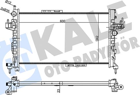 KALE OTO RADYATÖR 356875 - Радиатор, охлаждение двигателя autospares.lv