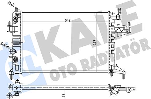 KALE OTO RADYATÖR 356870 - Радиатор, охлаждение двигателя autospares.lv