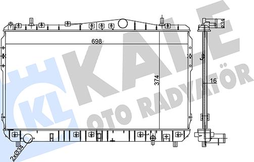 KALE OTO RADYATÖR 356255 - Радиатор, охлаждение двигателя autospares.lv