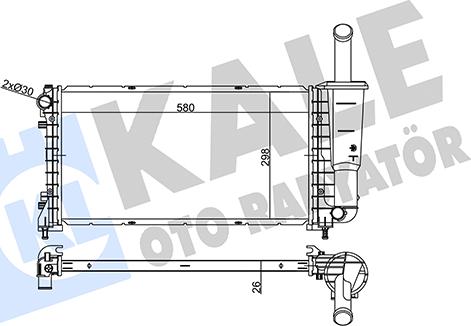 KALE OTO RADYATÖR 356265 - Радиатор, охлаждение двигателя autospares.lv