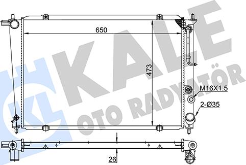 KALE OTO RADYATÖR 350525 - Радиатор, охлаждение двигателя autospares.lv