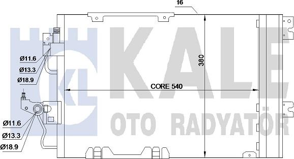 KALE OTO RADYATÖR 350650 - Конденсатор кондиционера autospares.lv