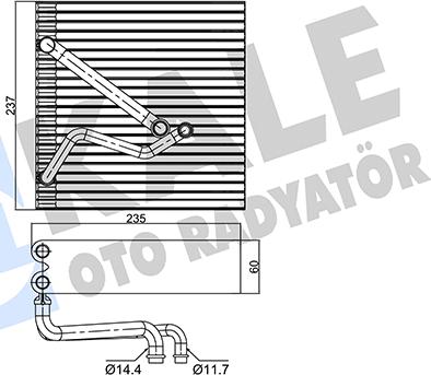 KALE OTO RADYATÖR 350090 - Испаритель, кондиционер autospares.lv