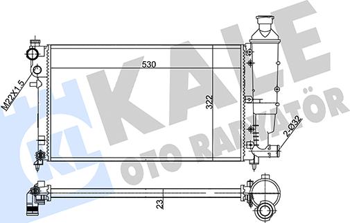 KALE OTO RADYATÖR 351845 - Радиатор, охлаждение двигателя autospares.lv