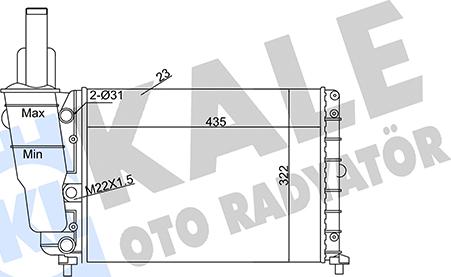 KALE OTO RADYATÖR 351840 - Радиатор, охлаждение двигателя autospares.lv