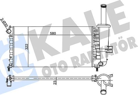 KALE OTO RADYATÖR 351855 - Радиатор, охлаждение двигателя autospares.lv