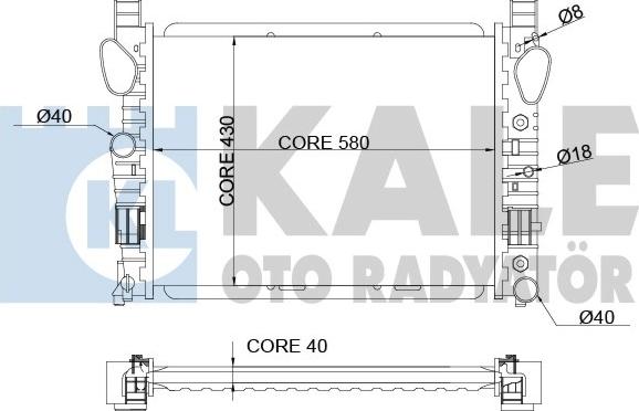 KALE OTO RADYATÖR 351800 - Радиатор, охлаждение двигателя autospares.lv