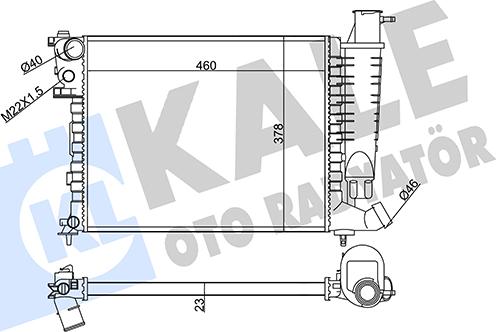 KALE OTO RADYATÖR 351815 - Радиатор, охлаждение двигателя autospares.lv