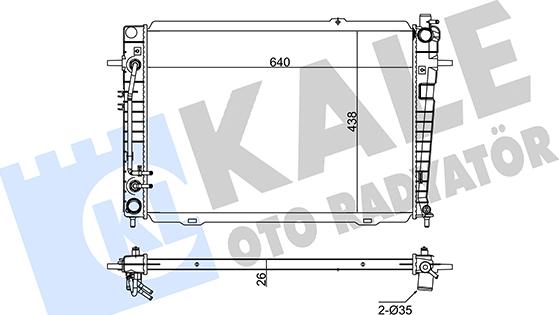 KALE OTO RADYATÖR 351240 - Радиатор, охлаждение двигателя autospares.lv