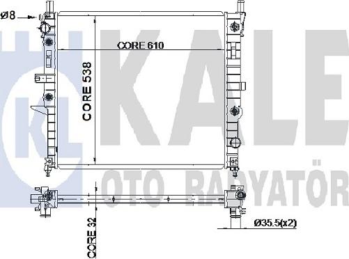 KALE OTO RADYATÖR 351200 - Радиатор, охлаждение двигателя autospares.lv