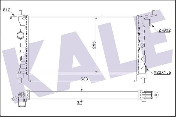 KALE OTO RADYATÖR 351235 - Радиатор, охлаждение двигателя autospares.lv