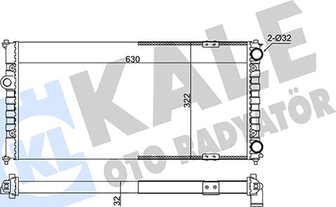 KALE OTO RADYATÖR 351230 - Радиатор, охлаждение двигателя autospares.lv