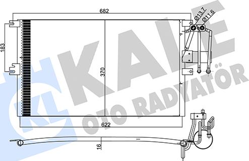 KALE OTO RADYATÖR 358205 - Конденсатор кондиционера autospares.lv