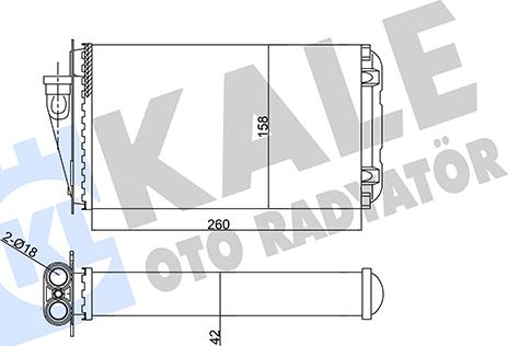 KALE OTO RADYATÖR 352030 - Теплообменник, отопление салона autospares.lv