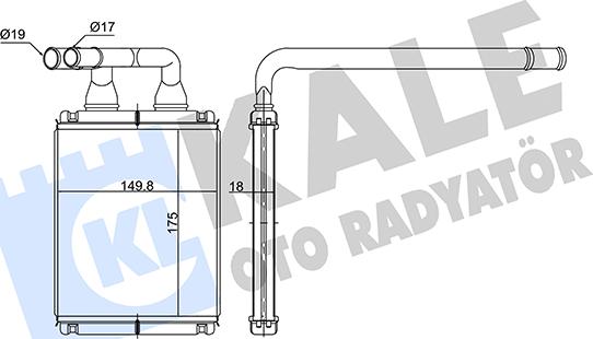 KALE OTO RADYATÖR 352145 - Теплообменник, отопление салона autospares.lv