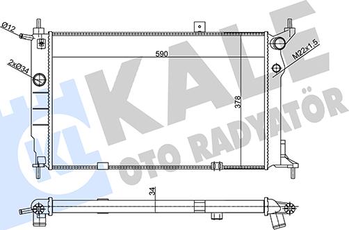 KALE OTO RADYATÖR 357005 - Радиатор, охлаждение двигателя autospares.lv