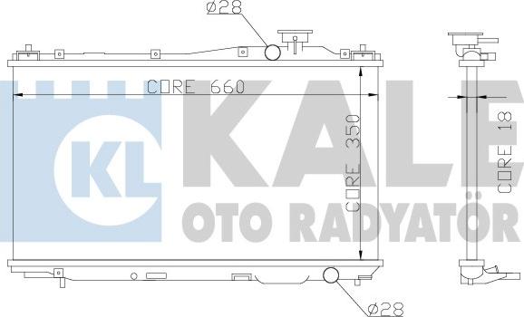 KALE OTO RADYATÖR 357000 - Радиатор, охлаждение двигателя autospares.lv