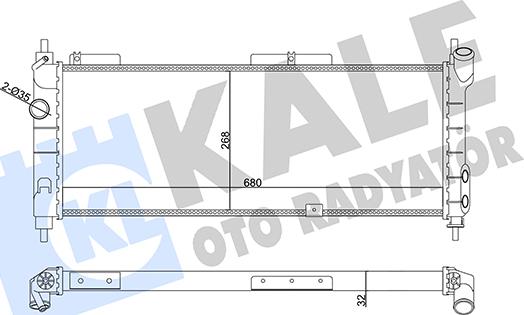 KALE OTO RADYATÖR 357015 - Радиатор, охлаждение двигателя autospares.lv