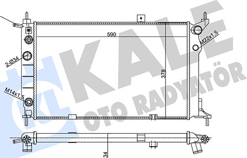 KALE OTO RADYATÖR 357010 - Радиатор, охлаждение двигателя autospares.lv