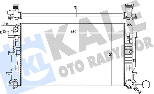 KALE OTO RADYATÖR 357035 - Радиатор, охлаждение двигателя autospares.lv