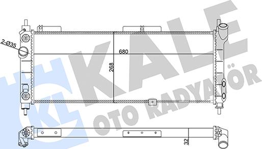 KALE OTO RADYATÖR 357025 - Радиатор, охлаждение двигателя autospares.lv