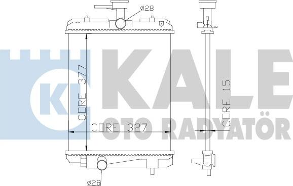 KALE OTO RADYATÖR 364400 - Радиатор, охлаждение двигателя autospares.lv