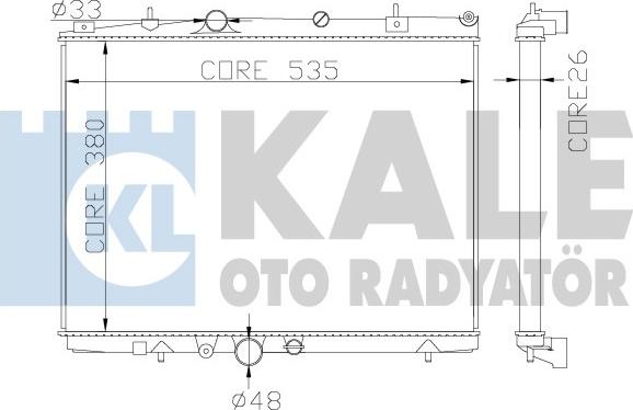 KALE OTO RADYATÖR 364500 - Радиатор, охлаждение двигателя autospares.lv