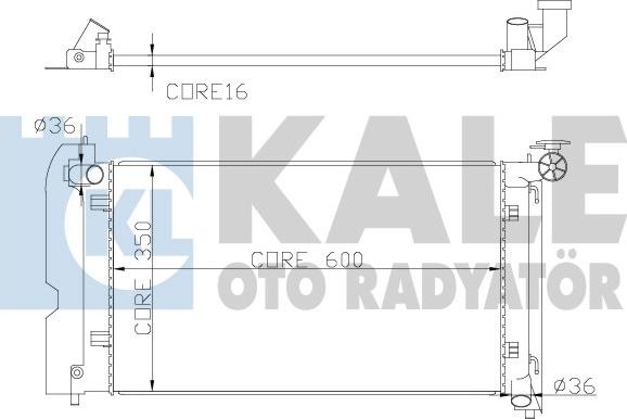 KALE OTO RADYATÖR 366800 - Радиатор, охлаждение двигателя autospares.lv