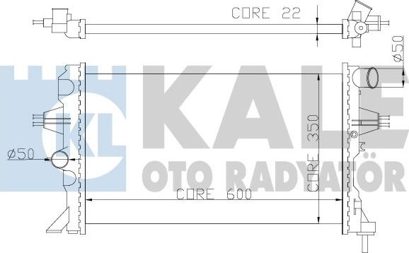 KALE OTO RADYATÖR 363500 - Радиатор, охлаждение двигателя autospares.lv