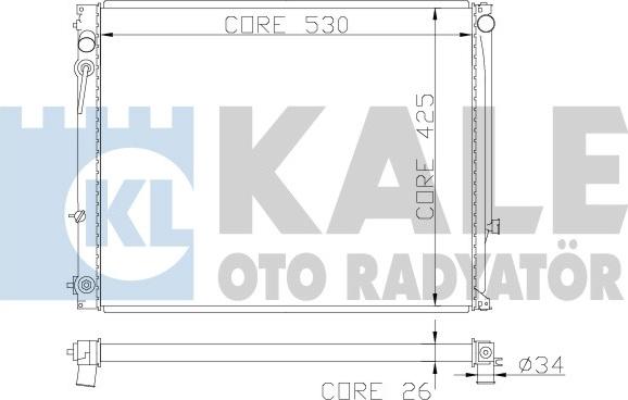 KALE OTO RADYATÖR 363600 - Радиатор, охлаждение двигателя autospares.lv