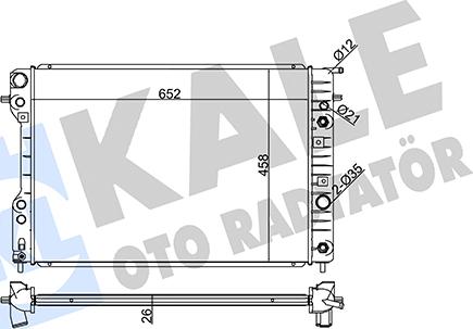 KALE OTO RADYATÖR 363800 - Радиатор, охлаждение двигателя autospares.lv