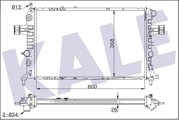 KALE OTO RADYATÖR 363700 - Радиатор, охлаждение двигателя autospares.lv