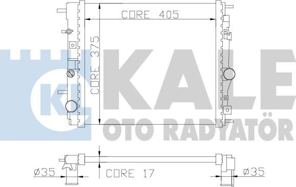 KALE OTO RADYATÖR 362500 - Радиатор, охлаждение двигателя autospares.lv