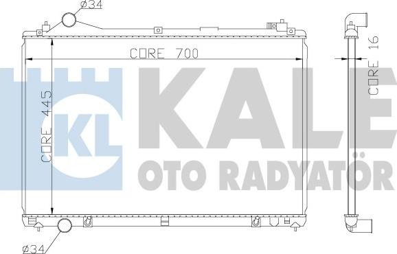 KALE OTO RADYATÖR 362600 - Радиатор, охлаждение двигателя autospares.lv