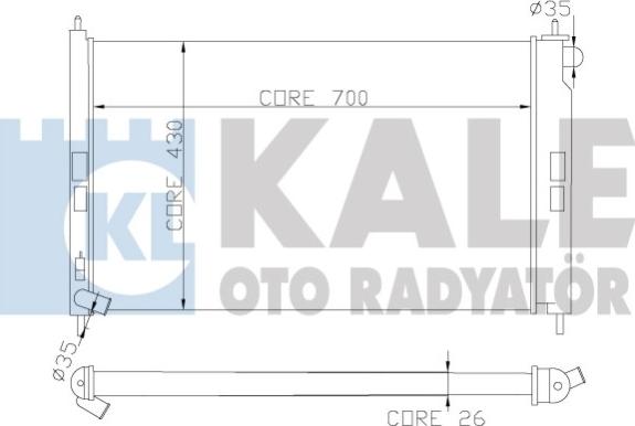 KALE OTO RADYATÖR 362100 - Радиатор, охлаждение двигателя autospares.lv