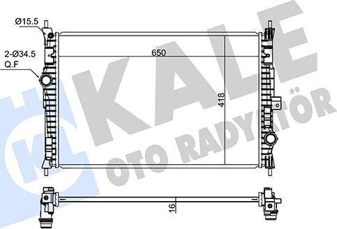 KALE OTO RADYATÖR 362345 - Радиатор, охлаждение двигателя autospares.lv