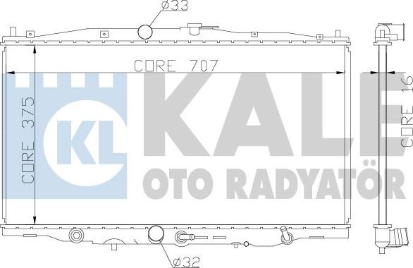 KALE OTO RADYATÖR 384100 - Радиатор, охлаждение двигателя autospares.lv