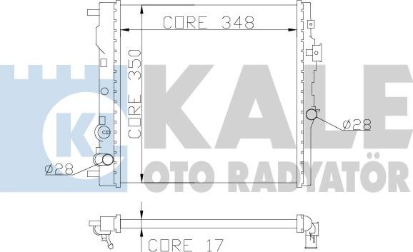 KALE OTO RADYATÖR 383800 - Радиатор, охлаждение двигателя autospares.lv