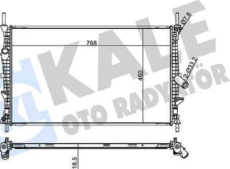 KALE OTO RADYATÖR 336000 - Радиатор, охлаждение двигателя autospares.lv