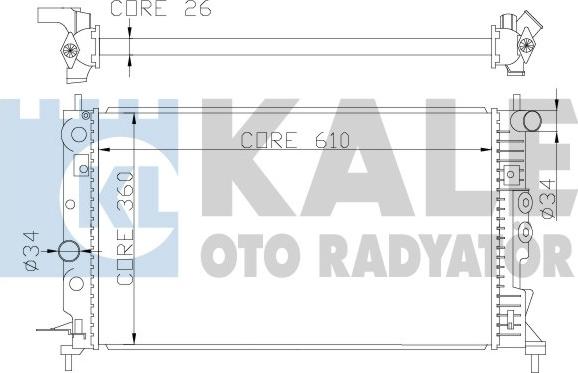 KALE OTO RADYATÖR 374100 - Радиатор, охлаждение двигателя autospares.lv