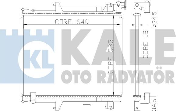 KALE OTO RADYATÖR 370400 - Радиатор, охлаждение двигателя autospares.lv