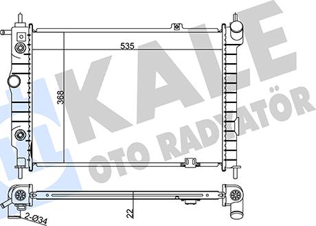 KALE OTO RADYATÖR 370800 - Радиатор, охлаждение двигателя autospares.lv