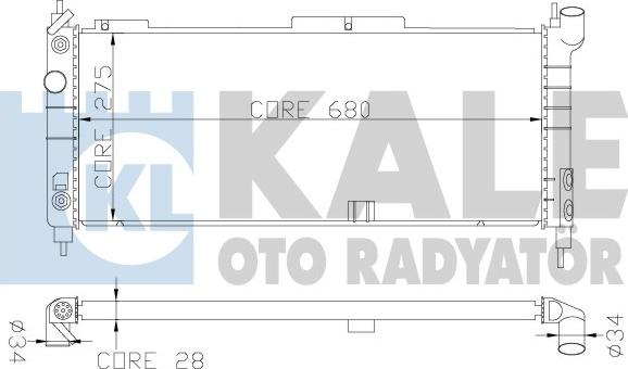 KALE OTO RADYATÖR 371 400 - Радиатор, охлаждение двигателя autospares.lv