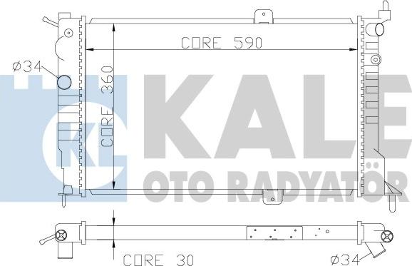 KALE OTO RADYATÖR 371 000 - Радиатор, охлаждение двигателя autospares.lv