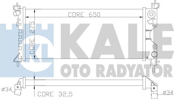 KALE OTO RADYATÖR 372600 - Радиатор, охлаждение двигателя autospares.lv