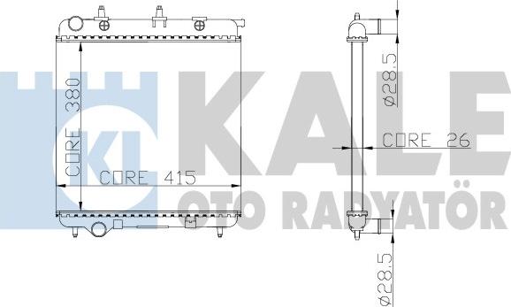 KALE OTO RADYATÖR 297000 - Радиатор, охлаждение двигателя autospares.lv