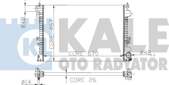 KALE OTO RADYATÖR 242500 - Радиатор, охлаждение двигателя autospares.lv